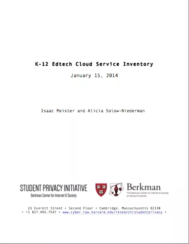 K-12 Edtech Cloud Service Inventory